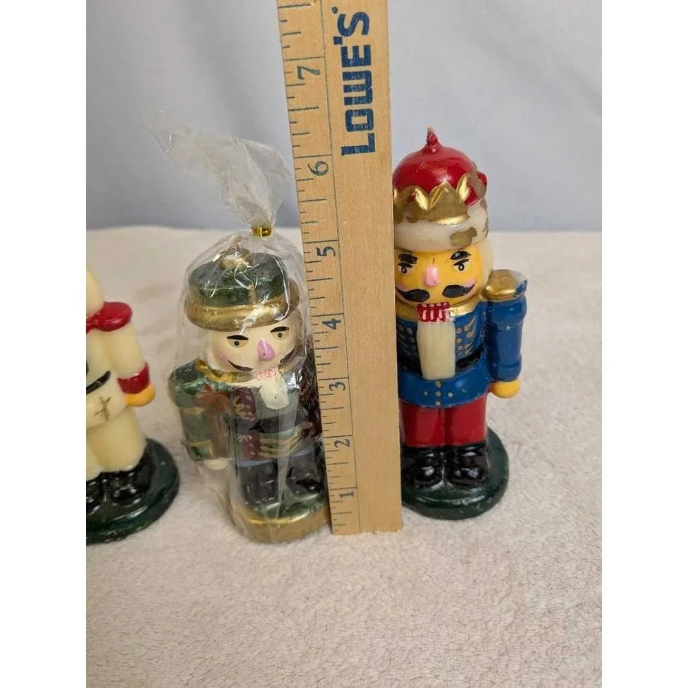 Nutcracker Candles Set of 3 Vintage Christmas Holiday‎ Home Decor Wax Figures
